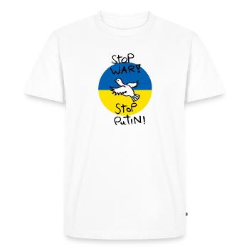 Stop War! Stop Putin! - Men's Premium Organic T-Shirt - white - Front - Nico (187cm)