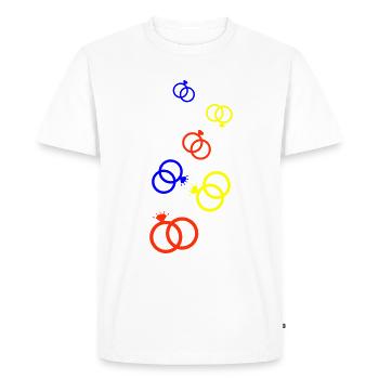 Wedding Rings Colorful Wedding - Men's Premium Organic T-Shirt - white - Front - Nico (187cm)