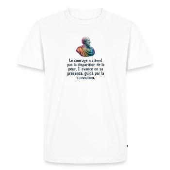 T-shirts Stoïcisme : L'inspiration à portée de soi - T-shirt Premium bio Homme - blanc - Devant - Nico (187cm)