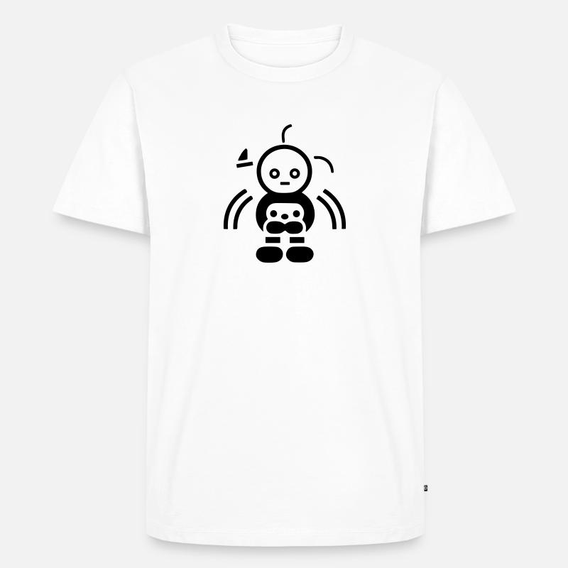 Kleiner Roboter - Männer Premium Bio T-Shirt - Weiß