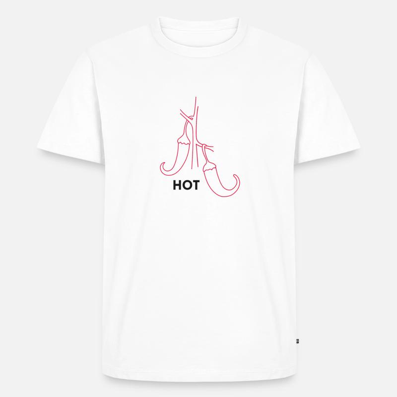 Hot Chilis - Männer Premium Bio T-Shirt - Weiß