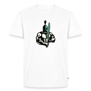 Guerrier de Sparte - T-shirt Premium bio Homme - blanc - Devant - Nico (187cm)