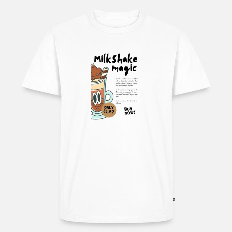 Milkshake Magic - Männer Premium Bio T-Shirt - Weiß