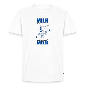 Lait - L’original - T-shirt Premium bio Homme - blanc - Devant - Nico (187cm)
