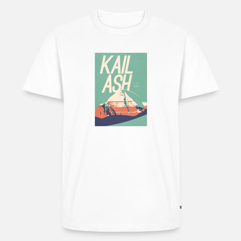 Kailash Abstract - Männer Premium Bio T-Shirt - Weiß