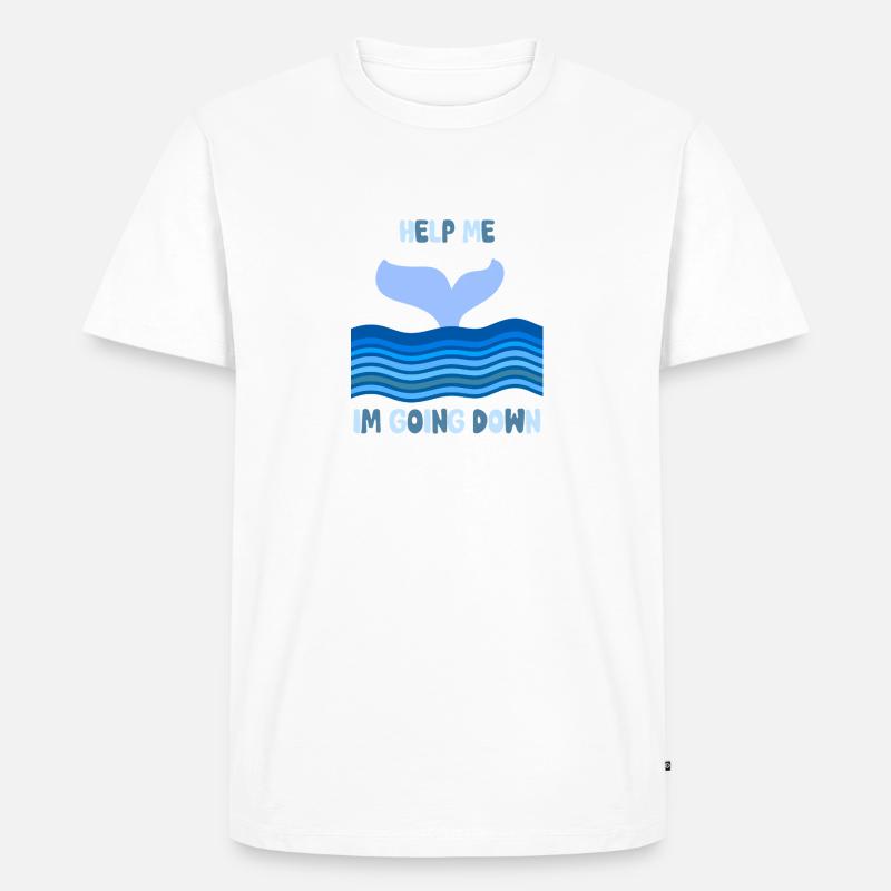 Help me, i‘m going down - Männer Premium Bio T-Shirt - Weiß