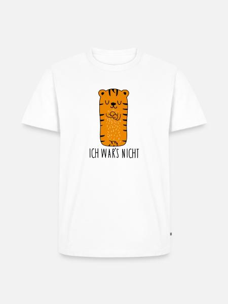 Ich wars nicht -Tiger - Männer Premium Bio T-Shirt - Weiß
