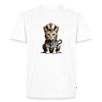 Cat Pharaoh Cat Egypt Pyramid Gift - Men's Premium Organic T-Shirt - white - Front - Nico (187cm)
