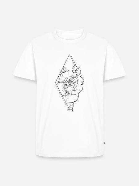 Rose stylisch blume - Männer Premium Bio T-Shirt - Weiß