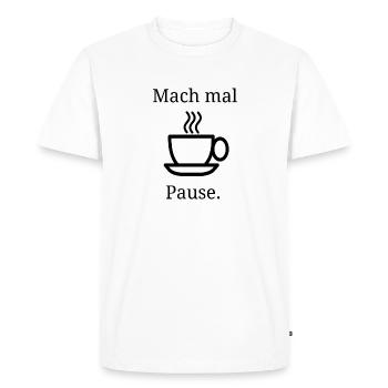 Faites une pause! - T-shirt Premium bio Homme - blanc - Devant - Nico (187cm)