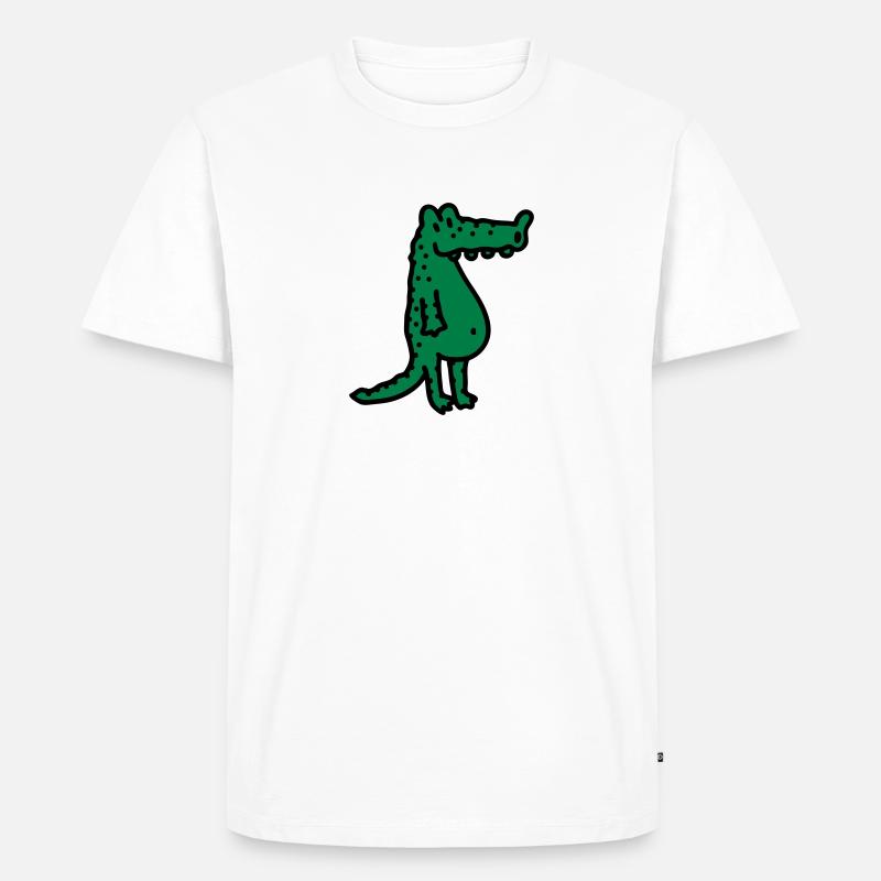 Krokodil - Männer Premium Bio T-Shirt - Weiß