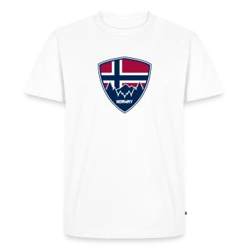 Norvège - Norge - Norvège - Armoiries - T-shirt Premium bio Homme - blanc - Devant - Nico (187cm)