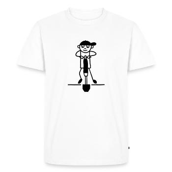 Travailleur de la route avec marteau-piqueur - T-shirt Premium bio Homme - blanc - Devant - Nico (187cm)