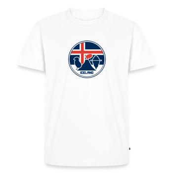 Islande - Île - Ísland - T-shirt Premium bio Homme - blanc - Devant - Nico (187cm)