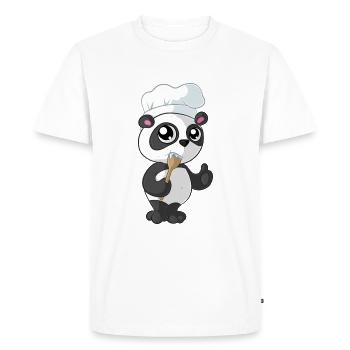 Panda de dessin animé de cuisine - T-shirt Premium bio Homme - blanc - Devant - Nico (187cm)