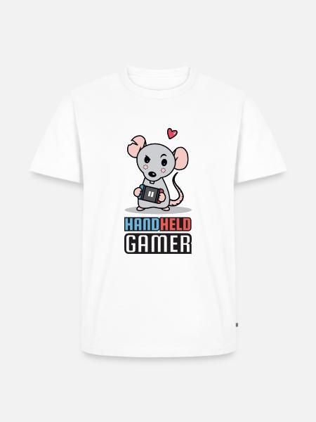 Gamer Handheld Rat Gaming - Männer Premium Bio T-Shirt - Weiß