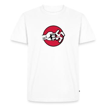 gegen_nazis_012011_b_3c - Men's Premium Organic T-Shirt - white - Front - Nico (187cm)