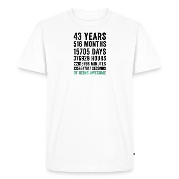 Birthday 43 Years Of Being Awesome - Men's Premium Organic T-Shirt - white - Front - Nico (187cm)