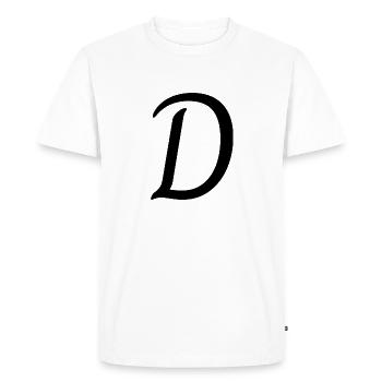Letter D - Men's Premium Organic T-Shirt - white - Front - Nico (187cm)