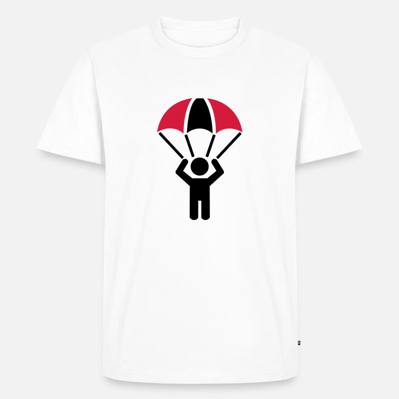 Fallschirm - Männer Premium Bio T-Shirt - Weiß