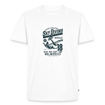 Sky Diving Fallshirm sautant - T-shirt Premium bio Homme - blanc - Devant - Nico (187cm)