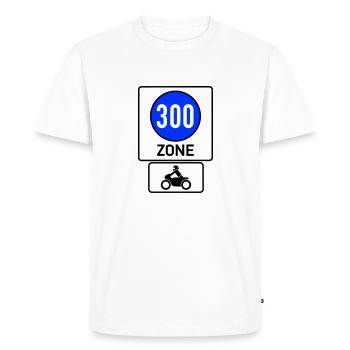 Min. 300km/h Zone moto libre - T-shirt Premium bio Homme - blanc - Devant - Nico (187cm)