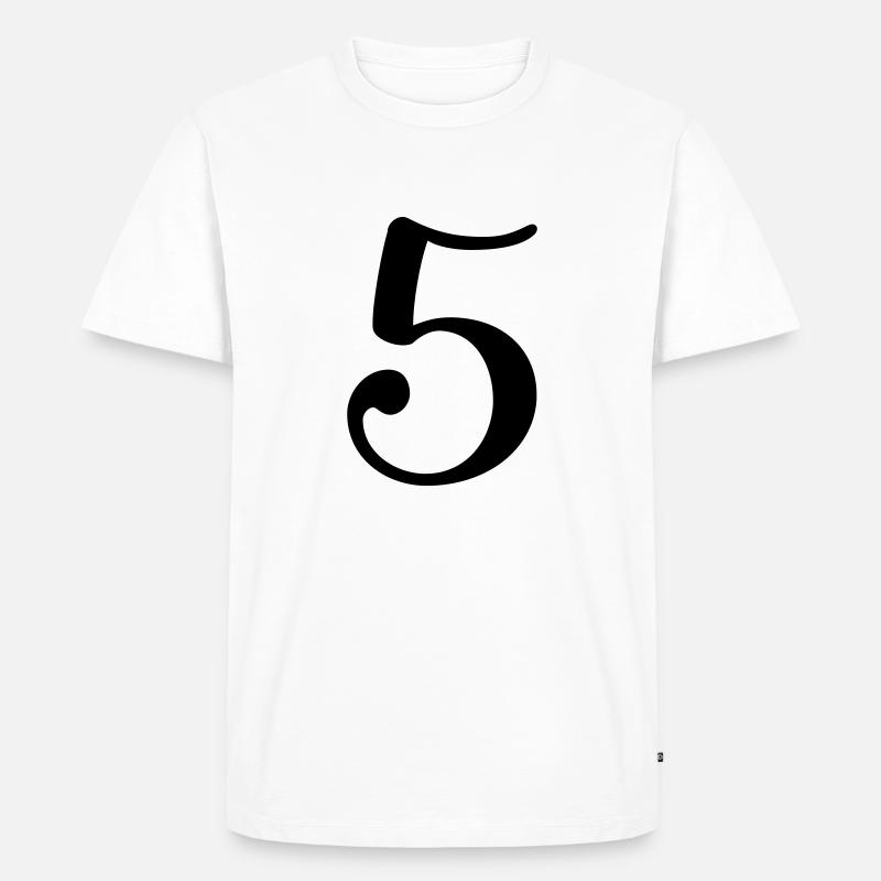 5 - Männer Premium Bio T-Shirt - Weiß
