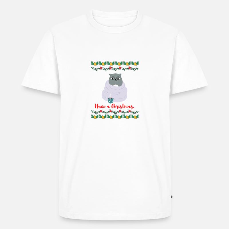 Have a Christmas - Grumpy - Männer Premium Bio T-Shirt - Weiß