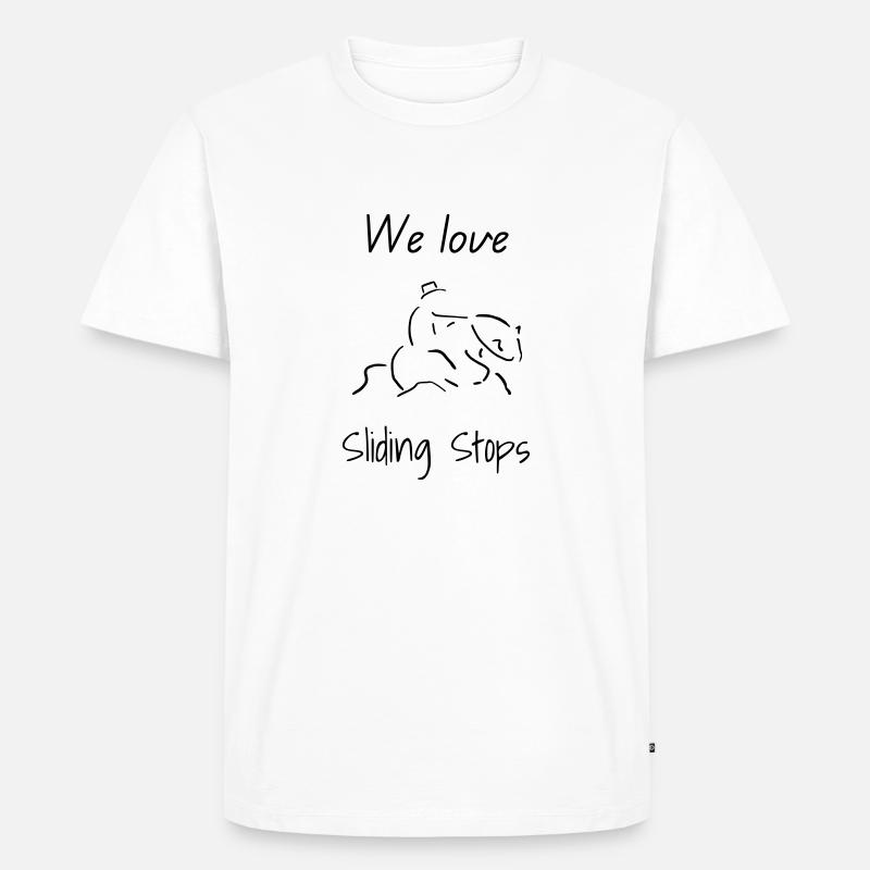 We love Sliding Stops - Männer Premium Bio T-Shirt - Weiß