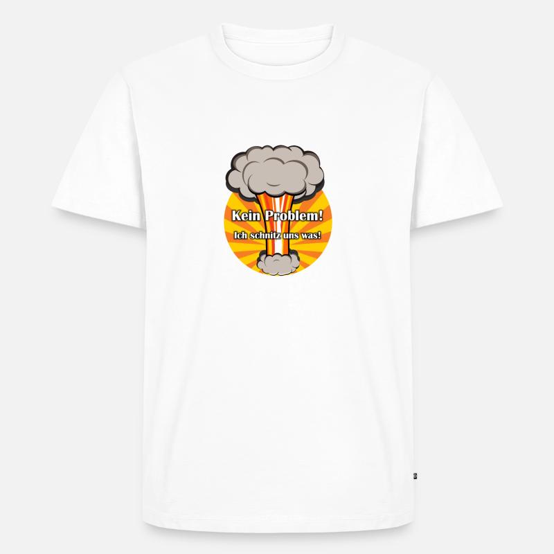 Kein Problem ich schnitz uns was - Männer Premium Bio T-Shirt - Weiß