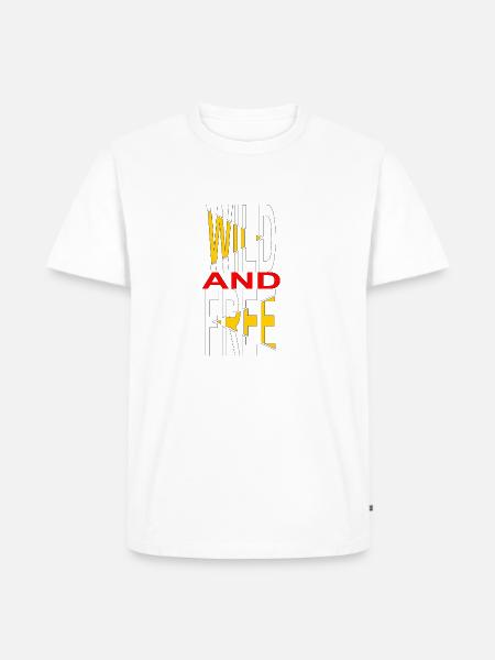 wild and free 1 - Männer Premium Bio T-Shirt - Weiß