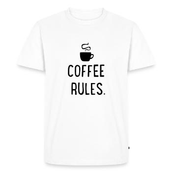Règles du café - T-shirt Premium bio Homme - blanc - Devant - Nico (187cm)