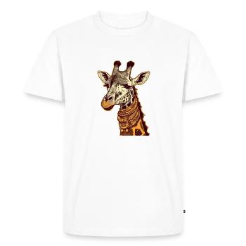 Lydia la girafe - T-shirt Premium bio Homme - blanc - Devant - Nico (187cm)