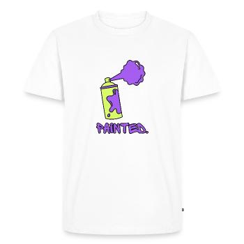 Painted - Green/Purple - Men's Premium Organic T-Shirt - white - Front - Nico (187cm)