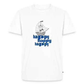 Little Captain Happy - Men's Premium Organic T-Shirt - white - Front - Nico (187cm)