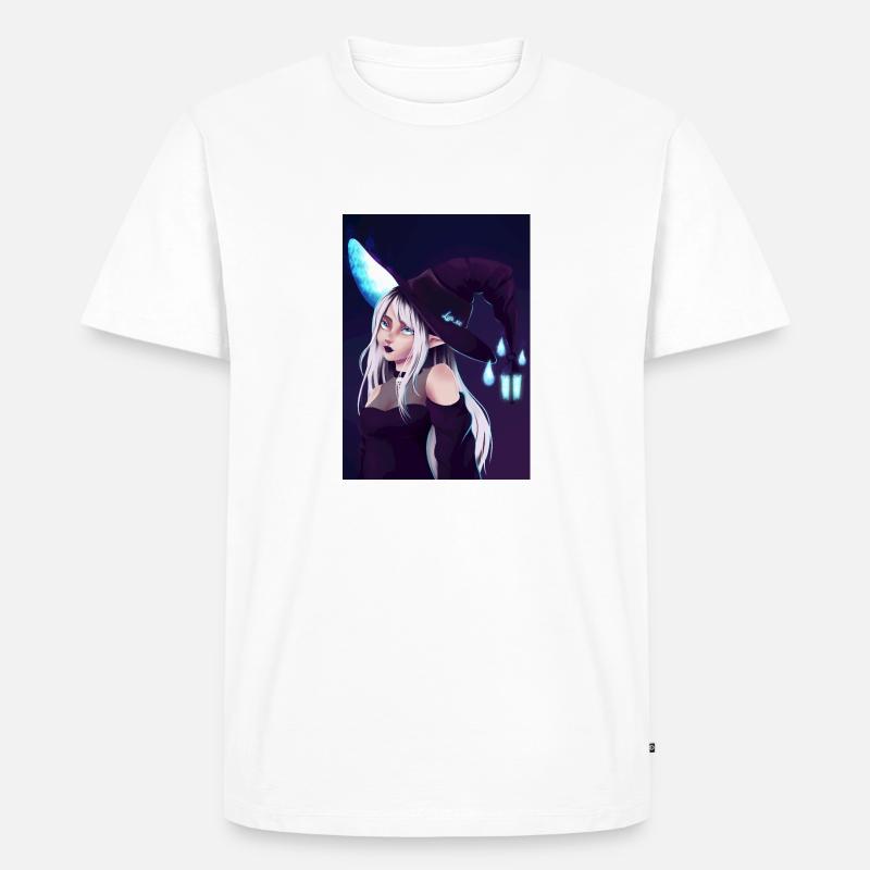Glowing Witch - Männer Premium Bio T-Shirt - Weiß
