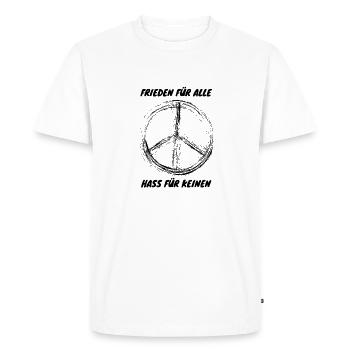 Manifestation : Paix pour tous, haine pour le n°1 des anti-AFD - T-shirt Premium bio Homme - blanc - Devant - Nico (187cm)