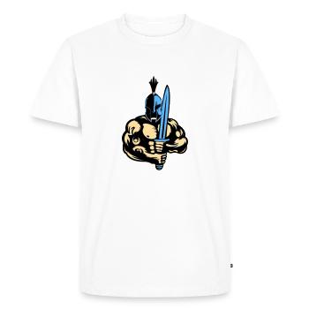 Guerrier de Sparte - T-shirt Premium bio Homme - blanc - Devant - Nico (187cm)