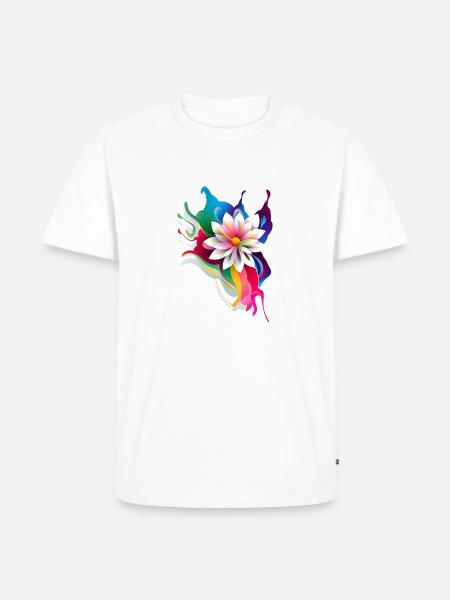 Farbenfrohes Thai-Blumenmotiv - Männer Premium Bio T-Shirt - Weiß