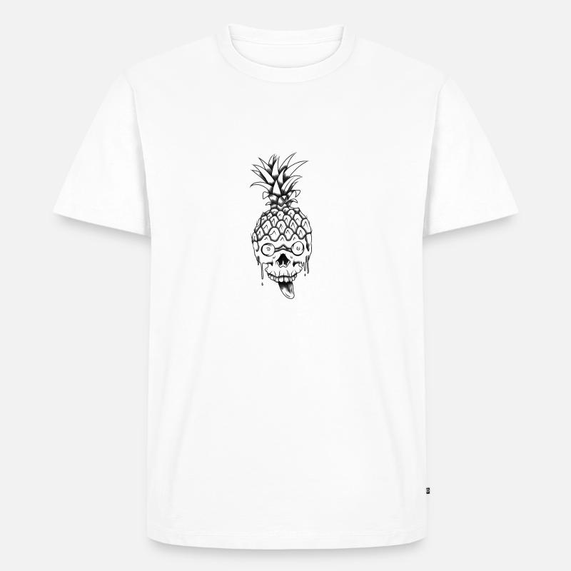 Crazy Pineapple - Männer Premium Bio T-Shirt - Weiß