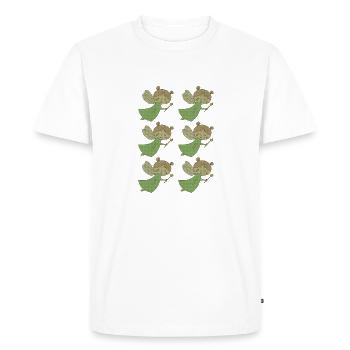 Frais 6 fois plus - T-shirt Premium bio Homme - blanc - Devant - Nico (187cm)