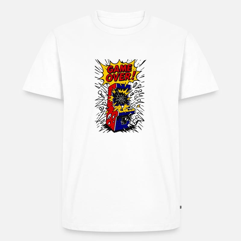 Game Over, exploding Arcade - Men's Premium Organic T-Shirt - white