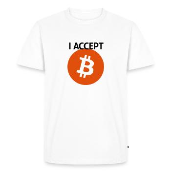 bitcoin - T-shirt Premium bio Homme - blanc - Devant - Nico (187cm)