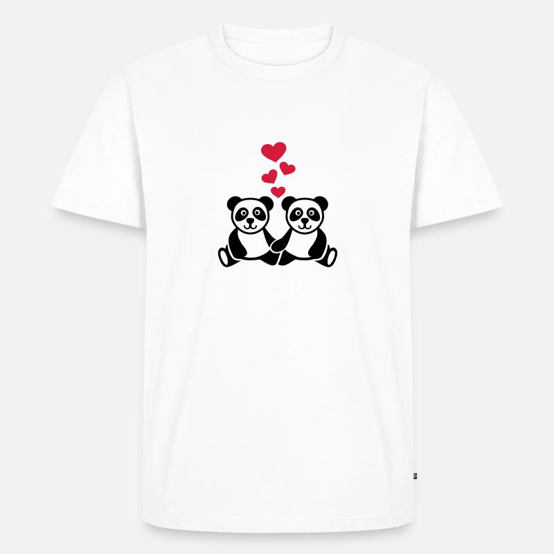 Panda - Männer Premium Bio T-Shirt - Weiß