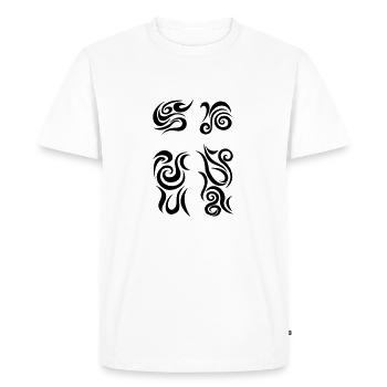 squiggle cross with outlines - Men's Premium Organic T-Shirt - white - Front - Nico (187cm)