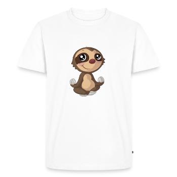 Yoga cartoon sloth - Men's Premium Organic T-Shirt - white - Front - Nico (187cm)