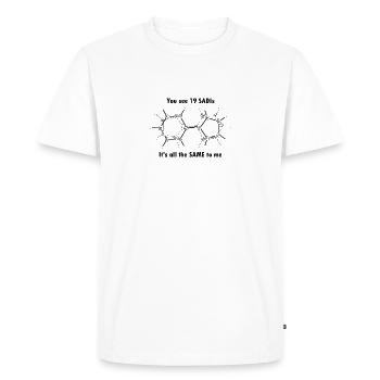All the SAME (black text) - Men's Premium Organic T-Shirt - white - Front - Nico (187cm)