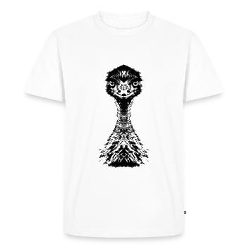 Emu Portait - Men's Premium Organic T-Shirt - white - Front - Nico (187cm)