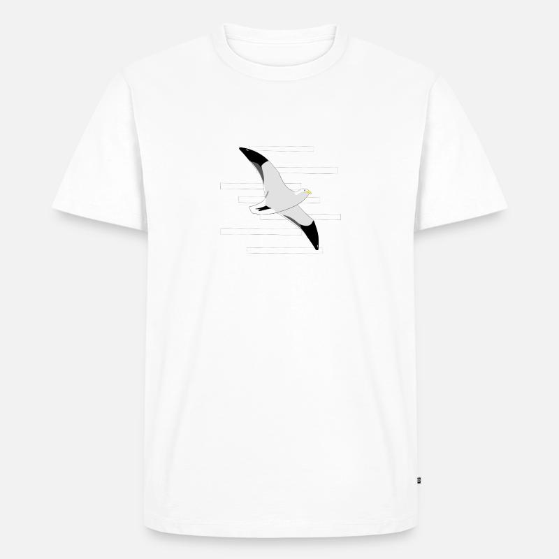 Fly-on-Möwe - Männer Premium Bio T-Shirt - Weiß
