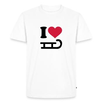 I love Luge - T-shirt Premium bio Homme - blanc - Devant - Nico (187cm)
